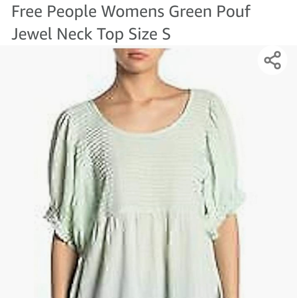 Free People "Pouf Jewel Neck" Top